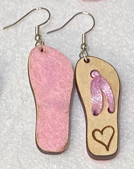 Heart – Pink Flip Flop Earrings 2