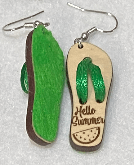 Watermellon – Green Flip Flop Earrings 2
