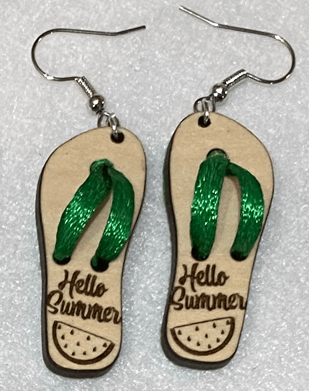 Watermellon – Green Flip Flop Earrings