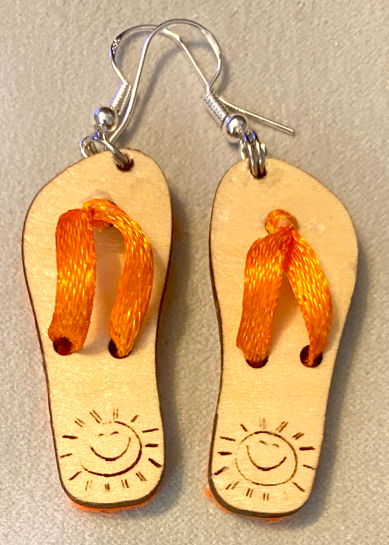 Smile Shine -Orange Flip Flop Earrings