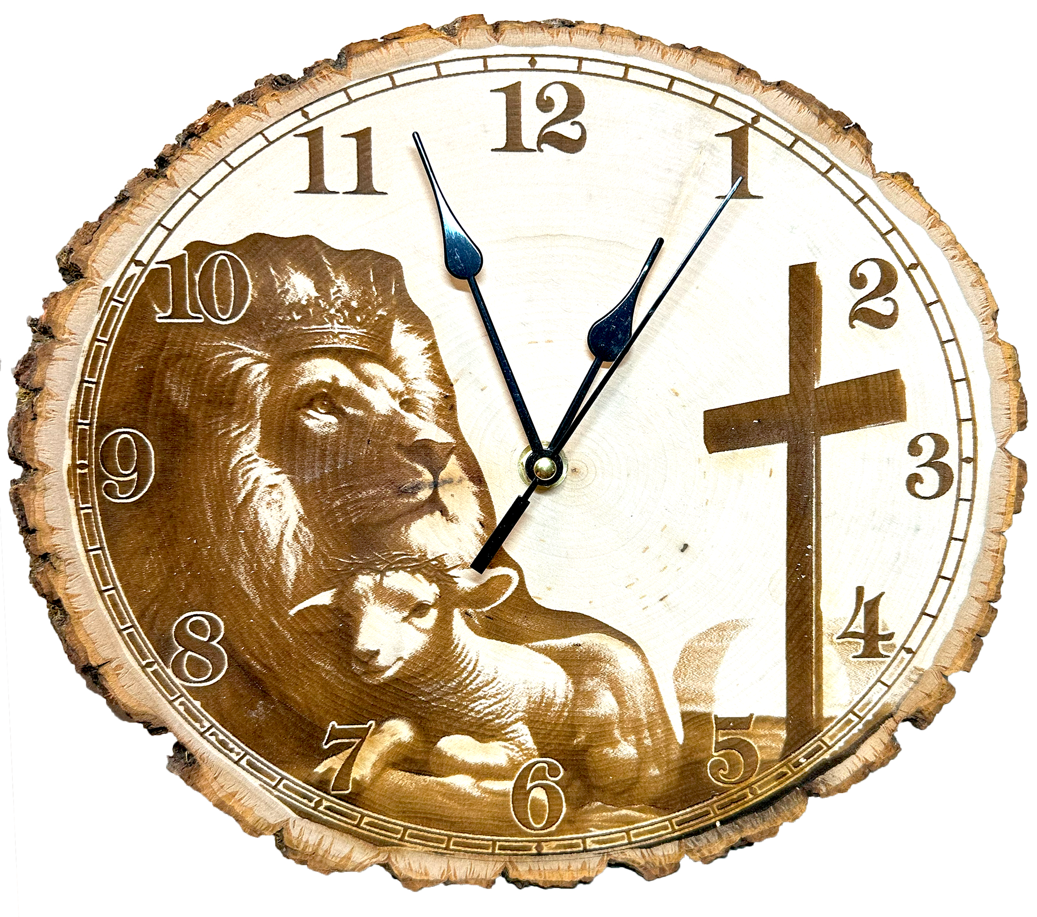 Lion & Lamb Clock Finished